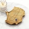Gold Decorative Tray for Home Decors Leaf Shape Key Tray Entryway Decors Leave Jewelry Organizers Trinket Dish