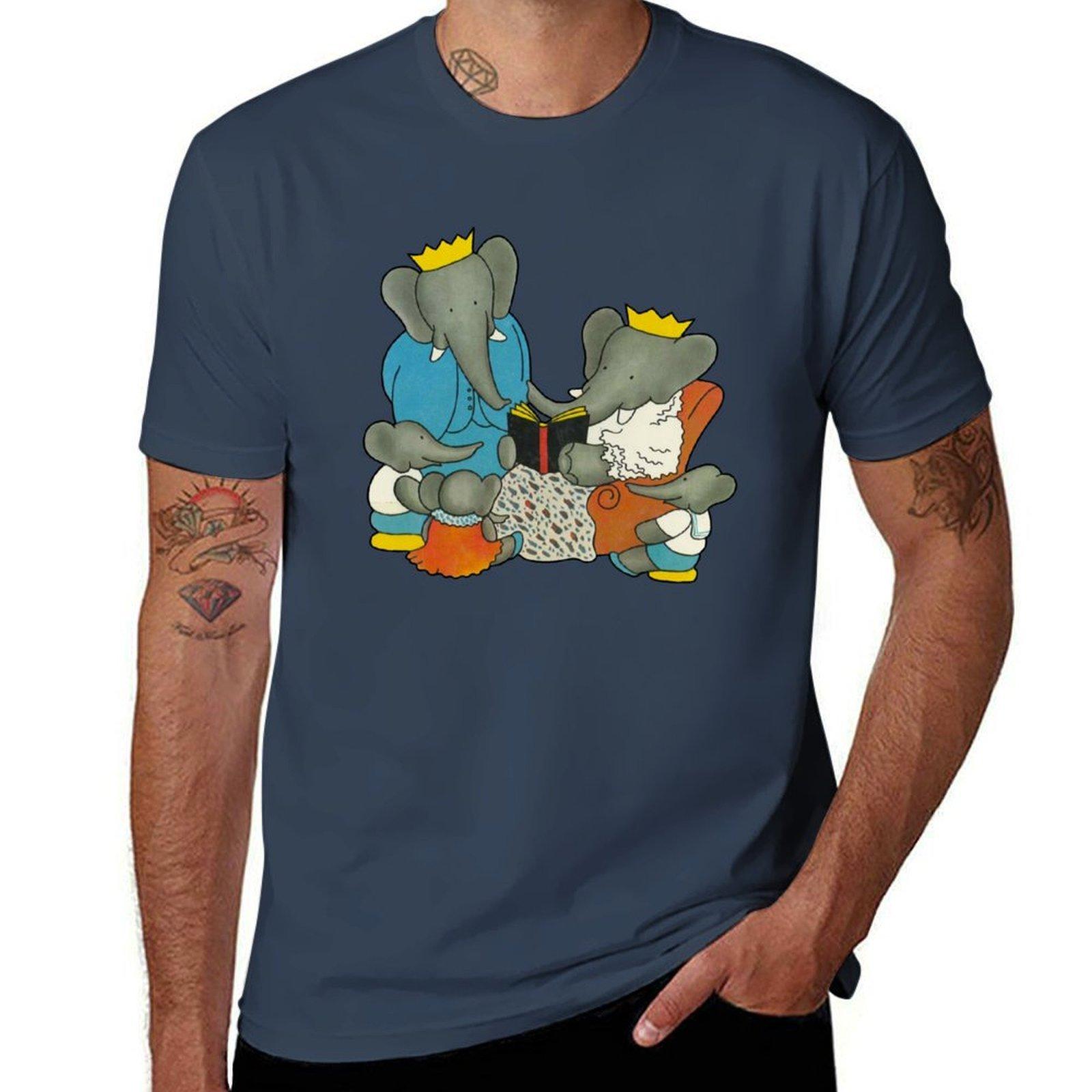 Babar And His Family Tshirt Retro Style Print Casual Top S