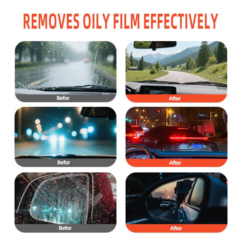 Car Glass Oil Film Remover Automotive Glass Sponge Cleaning Brush Front Inner Windshield Glass Oil Film Cleaner For Car Cleaning