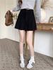 Autumn Preppy High-Waisted Corduroy A-Line Pleated Shorts - Slimming Casual Style for Women