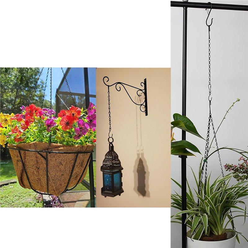 A03F-For Hanging Chain Kit 15Pcs Black Small Chains For Plants For Basket Extender Porch Wind Chime
