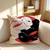 NNegative Space Rabbit Cushion Cover Nordic Style Natural Linen Pillow Cover Durable Washable Pillowcase for Home Bedroom Sofa