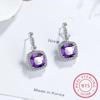 1.3ct Natural Peridot 925 Sterling Silver Square Stud Earrings Oorbellen for Women Fashion Green Gemstone Jewelry Birthday Gift