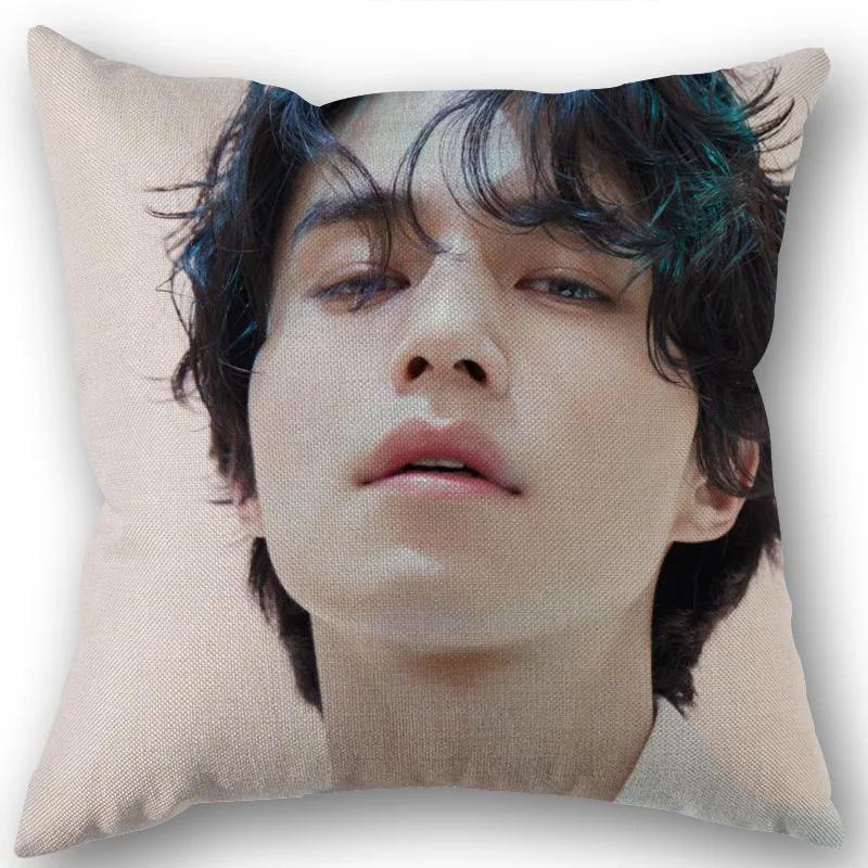 Nice Lee Dong Wook KPOP Pillowcase Cotton Linen Fabric Square Zipper Pillowcase New 45X45cm Wedding Decorative Pillow Cover 1210