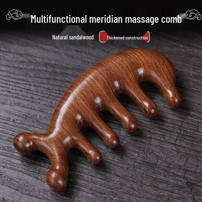 Horn Comb Ox Bone Meridian Massager: Five-Finger Head Therapy Comb for Men & Women