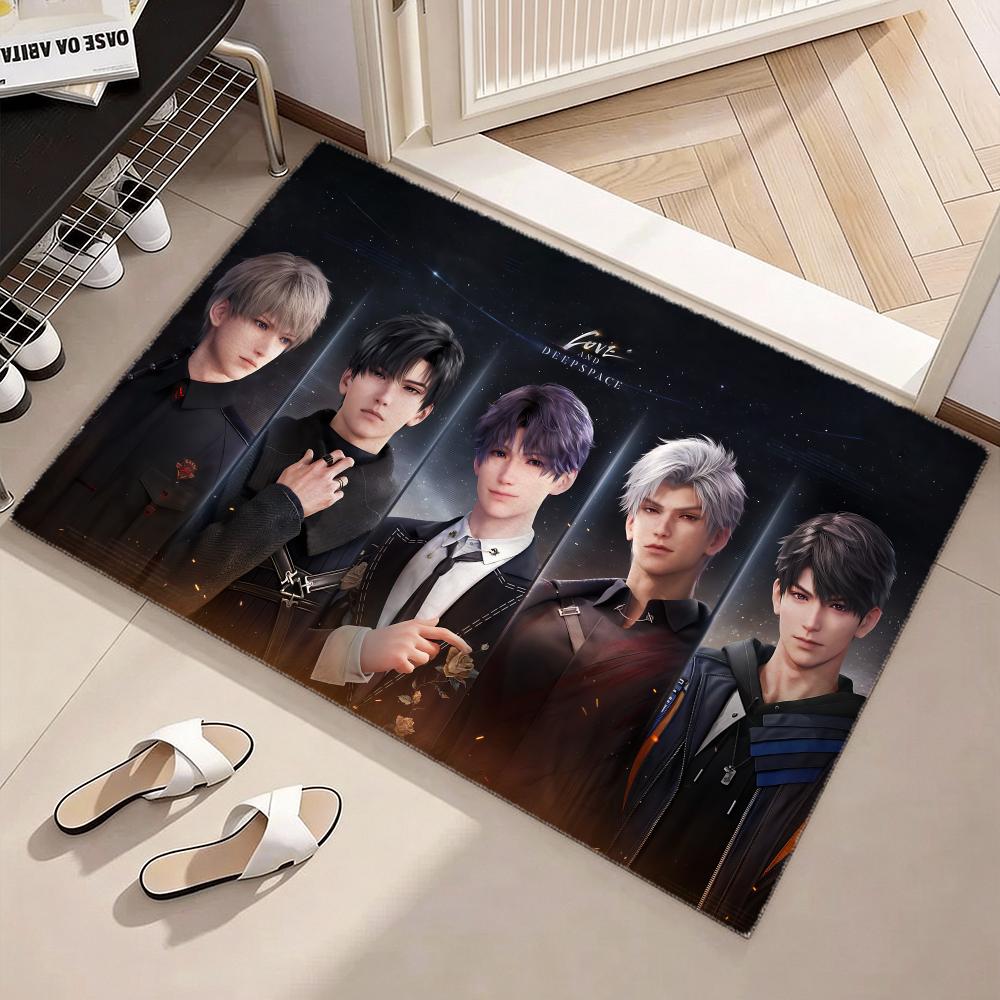 Fantasy Game L-Love and Deepspace Floor Mat Soft Thickened Flannel Door Mat Non-Slip Living Room Rug Home Decor
