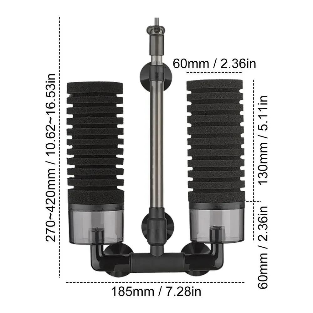 Aquarium Filter For Aquarium Fish Tank Air Pump Skimmer Biochemical Sponge Rotating Extensible Aquarium With Filtration System