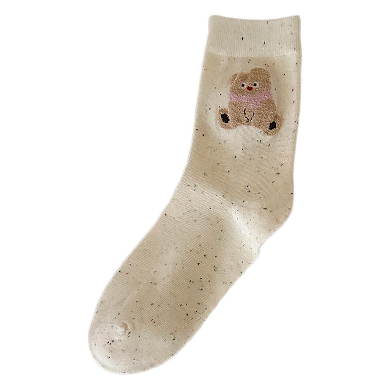 Idea Garn Cartoon Socken Mittellange Socken Reine Baumwolle Niedlicher Pilz Bär Stapelsocken Socken