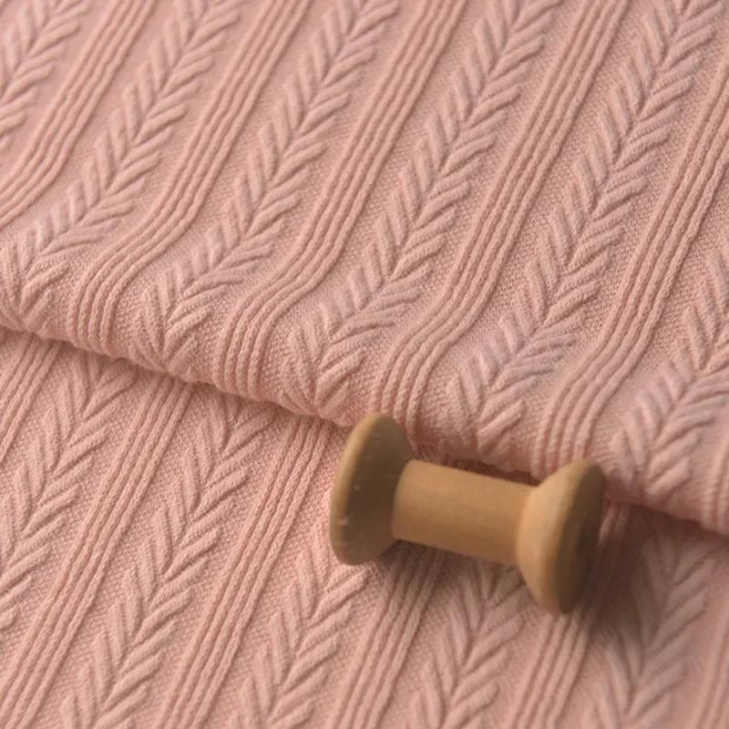 Tessuto Jacquard a Maglia Bassa Elasticità Poliestere e Cotone per Cucire Maglioni Invernali Vestiti da Donna Abbigliamento Fai da Te