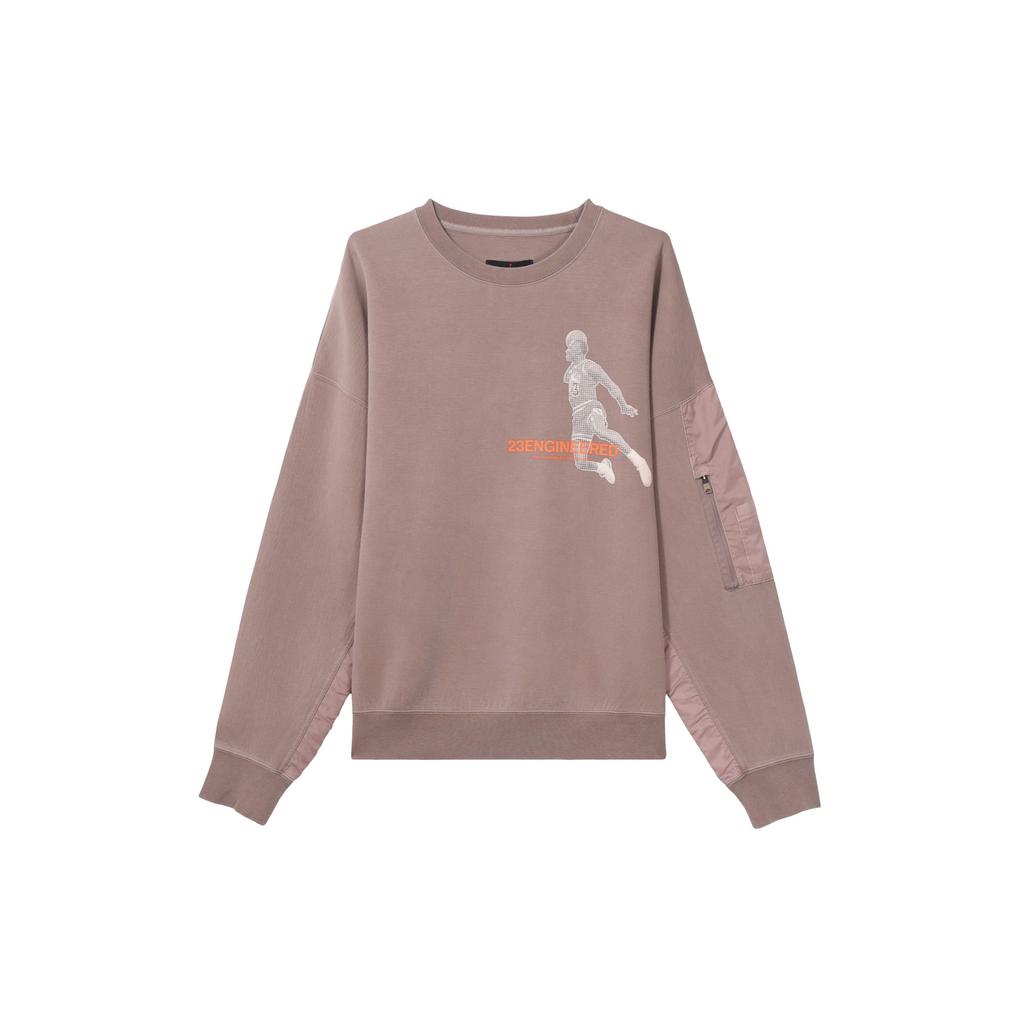 Jordan Sweatshirts Men's Taupe Gray Crew Neck Moderate Regular DD0849-229