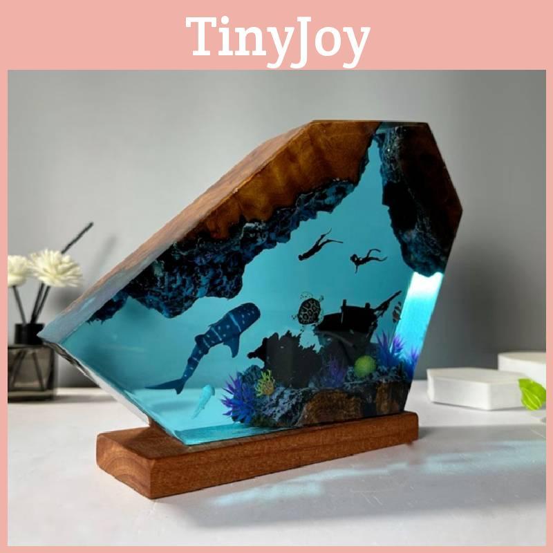 Ocean Theme Resin Lamp Whale Turtle Night Light For Desk Bedroom Holiday Gift