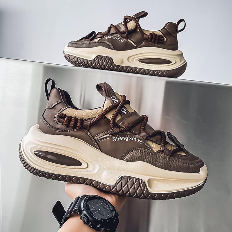 

Интернет знаменитости популярная мужская обувь осень и зима 2024 новый тренд молодежный спорт досуг бег толстая подошва увеличивающая рост папы обувь 44