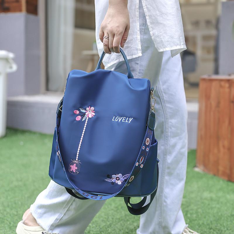 IELGY Oxford Cloth Backpack, Korean Version of Anti-theft Backpack, Lightweight One-shoulder Dual-purpose Student Schoolbag Tide