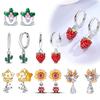 Cute Strawberry Sunflower Colorful Earrings for Women Girls Trendy Fashion Jewelry High Quality Dainty Elegant Gift