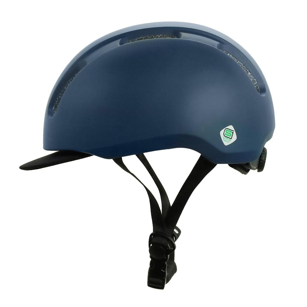 TEITO Adult Bicycle Helmet with Brim Size SG City School and Matte Navy SG-certified [Subsidy Eligible] 55-60cm, Mark, Authentic, Cycling, Commuting,