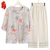 Elegant Women's Faux Two-Piece 3/4 Sleeve Top