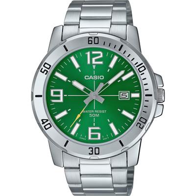 Standard Analog Quartz Men's Wristwatch MTP-VD01D-3BV Metal Band Green