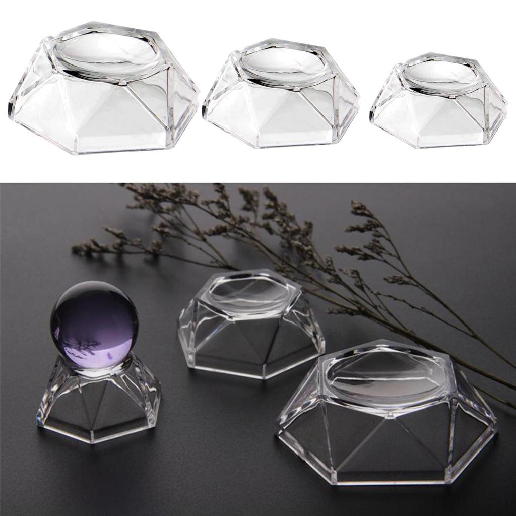 Acrylic Display Stand for Crystal Ball Marbles Sphere Transparent Pedestal