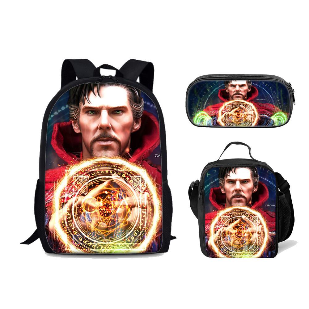 Doctor Strange 2 Multiverse Backpack Lunch Bag Pencil Case Student School Set For Teens