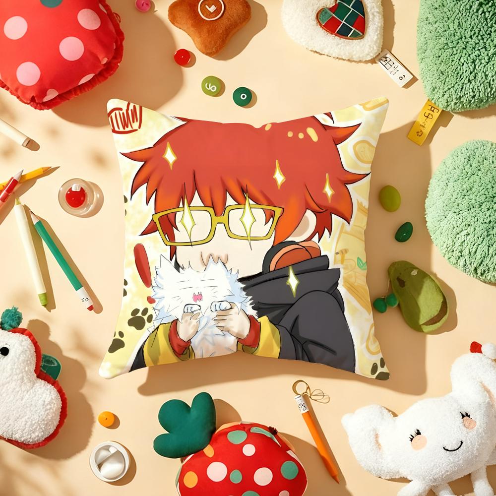 M-Mystic M-Messenger 707 Chibi Cushion Cover Plush Fabric Soft Double-Sided Printed Sofa Warm Winter Home Gift Pillow Cover