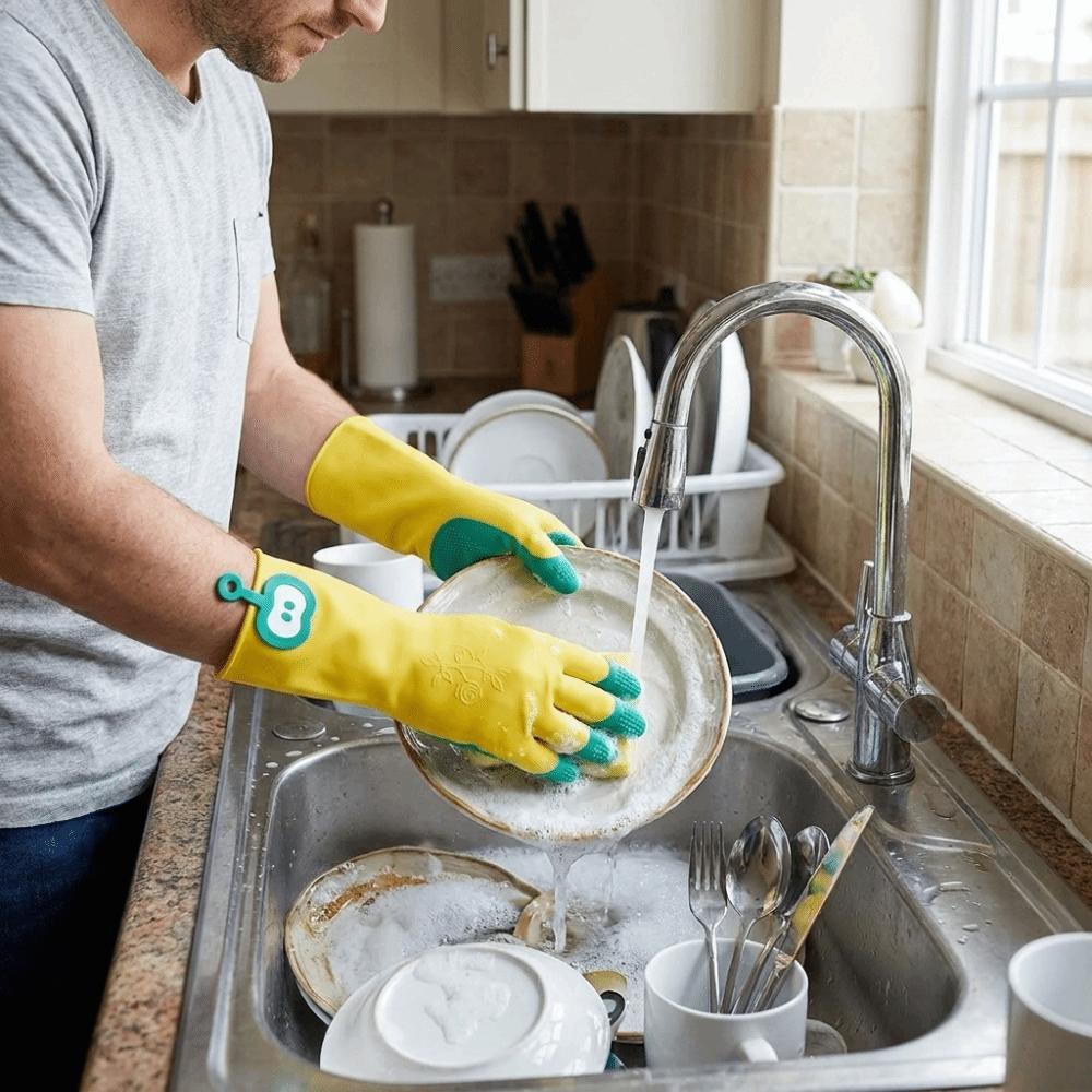Waterproof Dishwashing Gloves Hanging Household Gloves Comfortable Latex Gloves Dishwashing