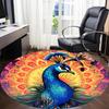 1pc Peacock Mandala Office Round Area Rug, Indoor Mat Suitable ForOffice, Under Office Chairs Bedroom Living Room Home Decor, Room Deco, D097