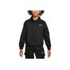 Nike Kids Collared Logo Print Single-Breasted Fitted Long Sleeve Jacket Kids Jacket Black FN8637-010