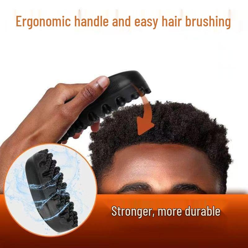 Pettine portatile in silicone nero per ricci e dreadlocks per acconciature raccolte