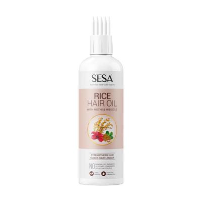 Aceite de arroz para el cabello SESA con methi e hibisco para un cabello largo y fuerte, 100 % natural, sin aceite mineral (200ml)