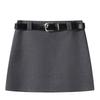 Women's High Waist Gray Half Skirt - 2026 Autumn College Style Slimming, Hip Hugging Petite Short Skirt