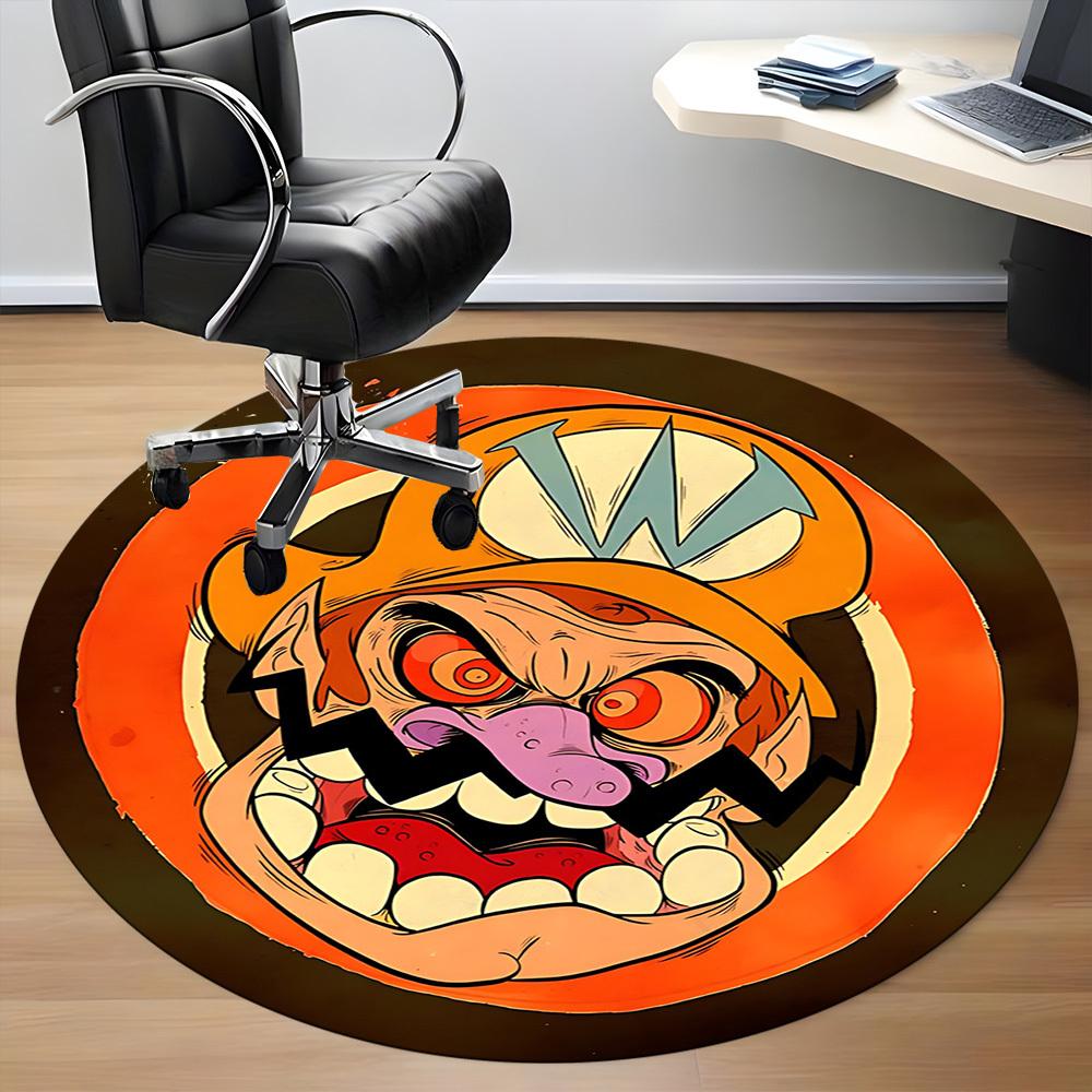 1PC Mario Circus Clown Office Round Area Rug, Indoor Mat Suitable For Office, Under Office Chairs Bedroom Living Room Home Decor, Room Deco110