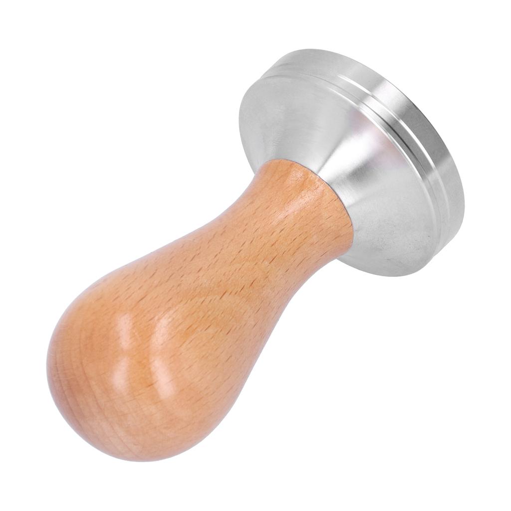 51mm Kaffeetamper Edelstahl Kaffeepulver Presshammer mit Holzgriff Werkzeug