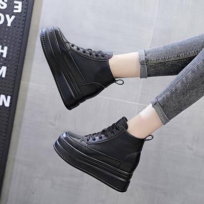 Tendance Dimanche automne nouvelles chaussures montantes pour femmes à semelles épaisses à hauteur intérieure augmentant muffin chaussures décontractées chaussures simples pour femmes