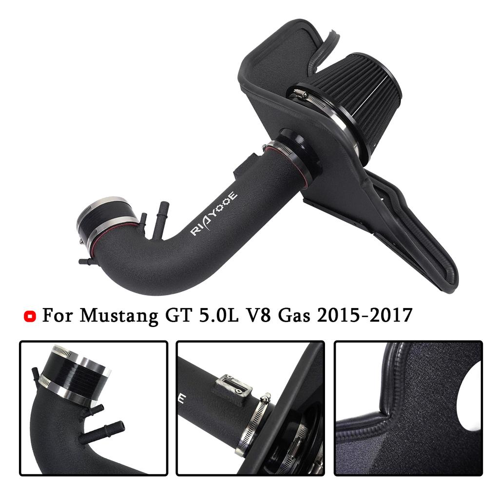 Cold Air Intake Pipe Kit with High Flow Air Filter Fit for 2015-2017 Ford Mustang GT 5.0L V8 Gas Turbo Intake Tube