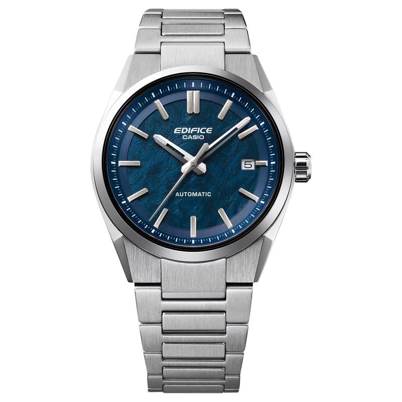 CASIO EDIFICE automatic three-hand 100-meter waterproof automatic/manual mechanical movement Steel Strap men's watch blue dial EFK-110D-2A