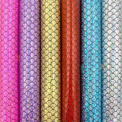 Sparkle Mermaid Fabric PU Faux Leather DIY Craft Brooch Bows GIFT Handmade Earring Craft Making Decoration Material Upholstery