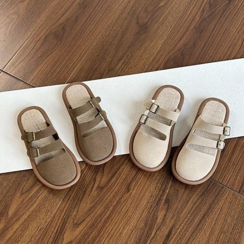 Half Support Sandals for Women Slippers American Solid Color All-in-one Wearing Lazy Fashion Simple Explosive Slippers 2025
