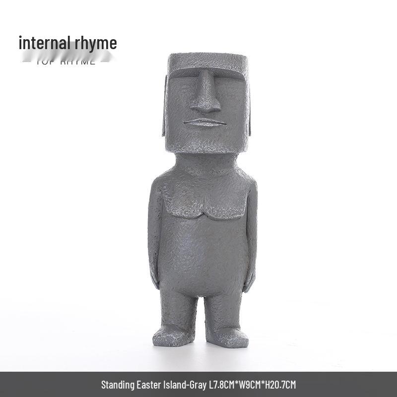 Nordic Resin Easter Island Statue Decor for Living Room TV Cabinet