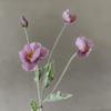 Artificial Poppy Flower - 4 Head Silk Flocked Floral Decoration & Photography Prop