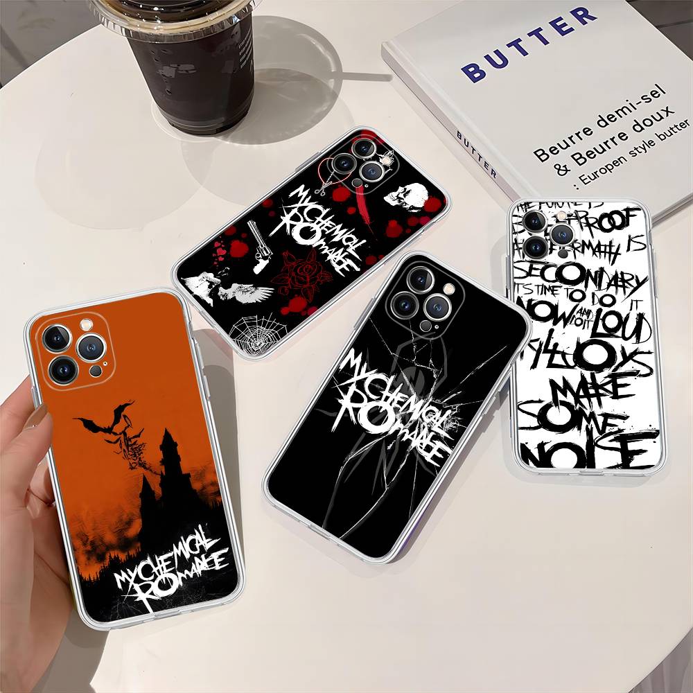 My C-Chemical R-Romance Band Transparent Phone Case For iPhone 16 15 14 13 12 11 Pro Max Plus Soft Cover