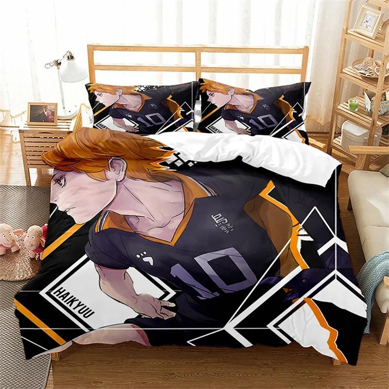Haikyuu Volleyball Bedding Set Twin Full Queen King 3D Print Duvet Cover Bed Set for Adult Bedroom