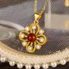 Flower Pendant Item Jewelry with Diamond Design Unique Shape Japanese and Korean Light Luxury Design Sense