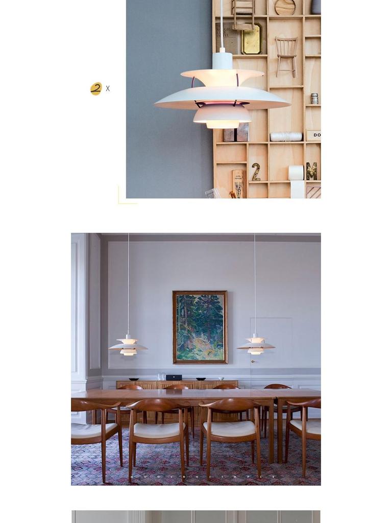 PH5 Nordic Pendant Light - Modern Minimalist Aluminum Design for Living Room, Bedroom, and Dining Spaces