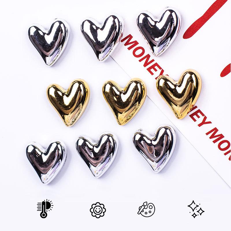 12pcs Heart Shaped Decorate Photo Small Magnet Office Whiteboard Locker Magnetic Gold 20mm