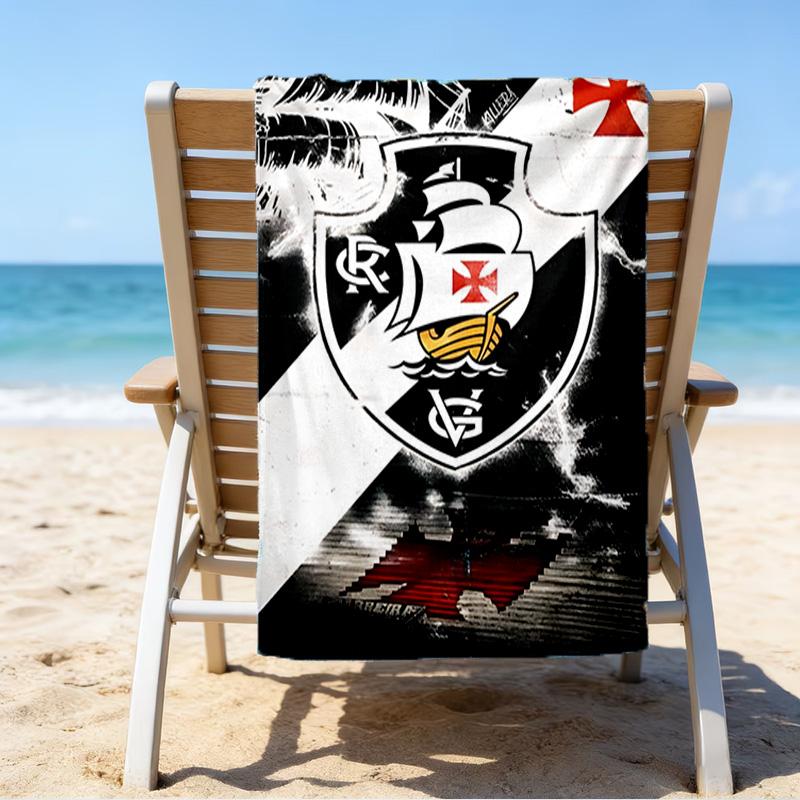 Vasco Fußballverein Bedrucktes Strandtuch, Superweiche Mikrofaser, Perfektes Geschenk Geburtstag, für Pool, Strand, Reisen, für Familie und Freunde