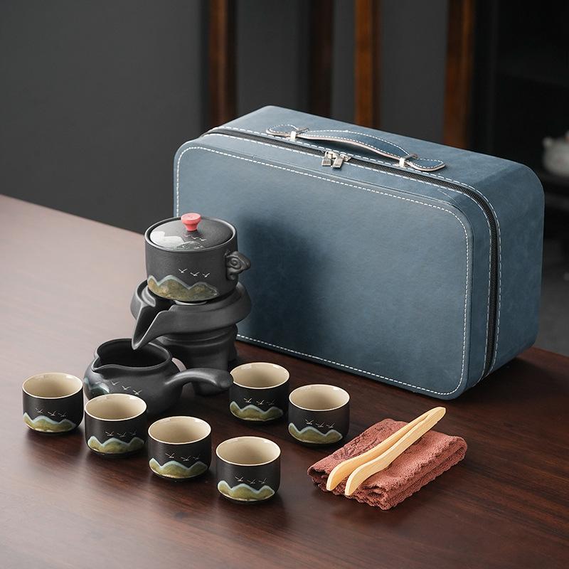 

Полуавтоматический каменный чайный набор Гуочаофэн для кунг-фу чая, бытовой высококлассный легкий роскошный офисный чайный артефакт