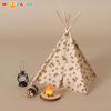 Durable 1 Set 1/12 Doll House Outdoor Cooking Barbecue Scene Decor Miniature Camping Tent Bonfire Model With Flower/Wave Point Pattern