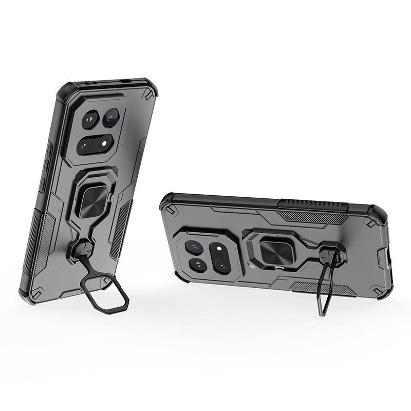 KEYSION Shockproof Armor Case for IQOO 15 5G Soft Silicone+PC Upright Metal Live Ring Stand Phone Back Cover for IQOO 15