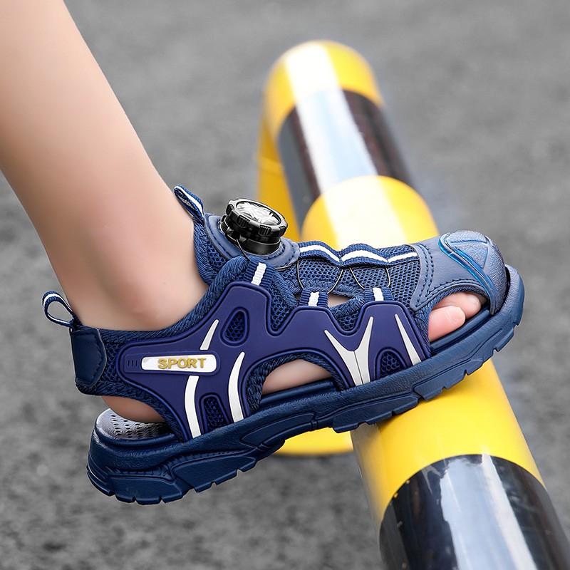 Kids Breathable Open-Toe Sandals Outdoor Play Lightweight Rubber Sole Sporty Closed-Toe Shoes Girls Boys