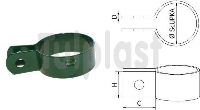 END CLAMP 1 HOLE GREEN 1053 - SL OK1/48 Z